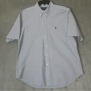 Ralph Lauren Button Down Collar Stripes Short Sleeve Cassic Fit XL